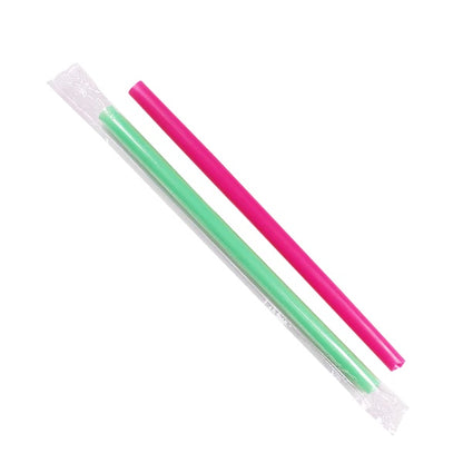 Neon Wrapped Boba Straw Pointed Tip 9" - 1600/Case