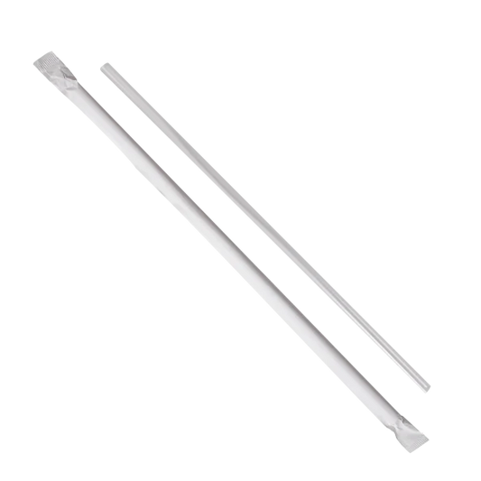 Individually Paper Wrapped Straw Clear 7.75" - 400/Box