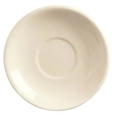 Yanco Cream White Round Rolled Edge Stoneware Saucer 6" RE-2 - 36/Case