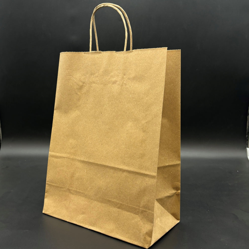 Kraft Heavy-Duty Paper Shopping Bag 60# Basis with Twist Handle 10" x 5" x 13" 87124 - 250/Case