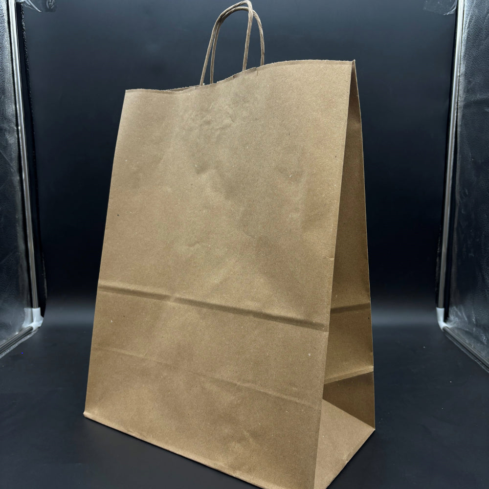 Paper Shopper Bag Handled Kraft 13" x 7" x 17" - 250/Bundle