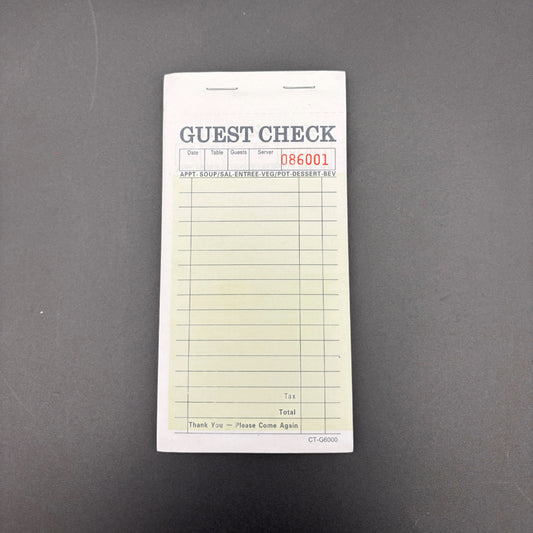 Guest Check Carbon Two Part 18 Line Green 6000 - 50/Case