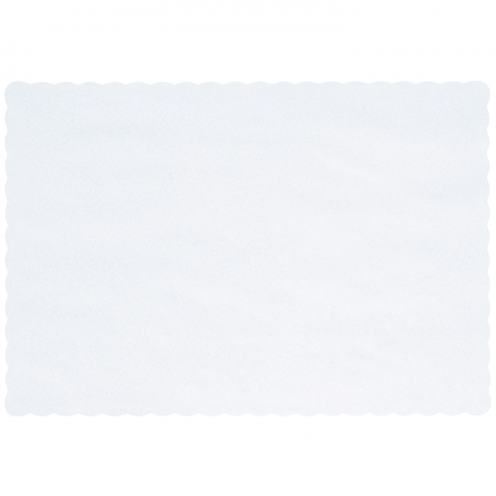 Placemat Paper Scalloped Edge White 10" x 14" - 1000/Case