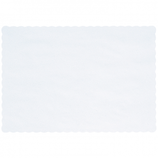 Placemat Paper Scalloped Edge White 10" x 14" - 1000/Case