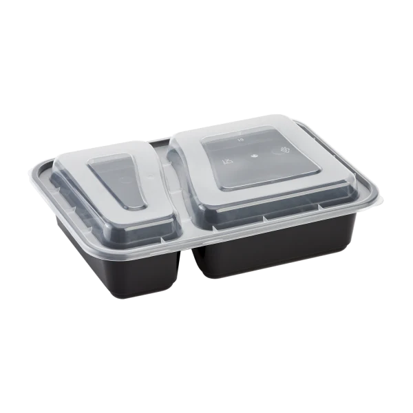 Karat Oblong Food Container 30 oz. Two Compartment - 150/Case