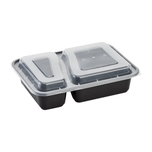 Karat Oblong Food Container 30 oz. Two Compartment - 150/Case