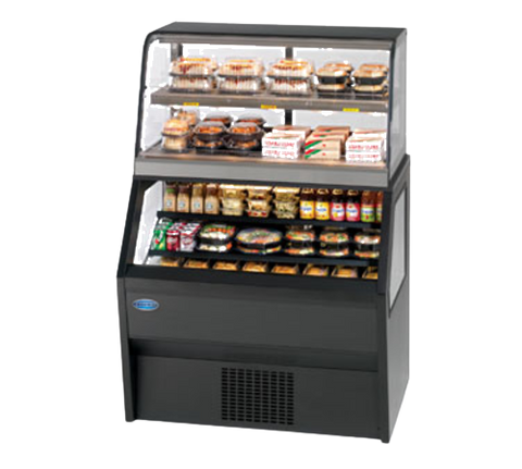 Federal Industries Specialty Display Hybrid Merchandiser Refrigerated Seld-Serve Bottom with Hot Service Top