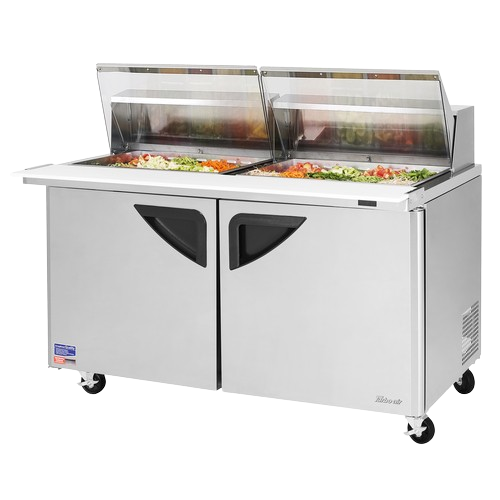 Turbo Air Super Deluxe Sandwich/Salad Mega Top Unit with Clear Lids