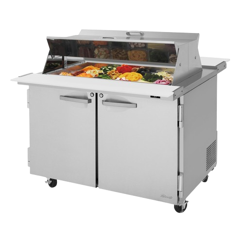 Turbo Air PRO Series Mega Top Sandwich/Salad Prep Table w/ Dual Sided Lid Two-Section