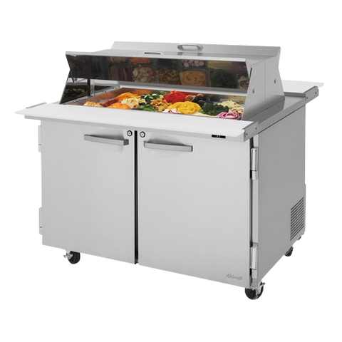 Turbo Air PRO Series Mega Top Sandwich/Salad Prep Table w/ Dual Sided Lid Two-Section