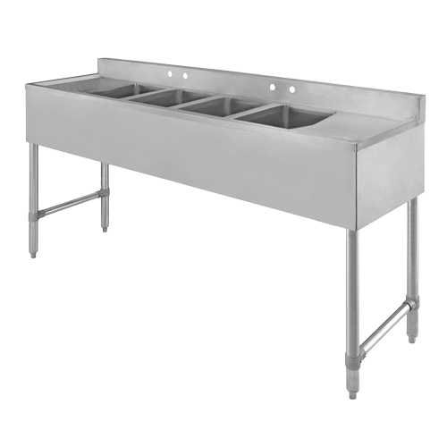 Klinger's Stainless Steel 4-Compartment Underbar Sink 71-1/2" W