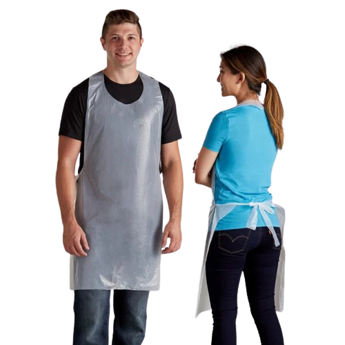 Aprons Poly Embossed 28 x 46 White - 100/Box