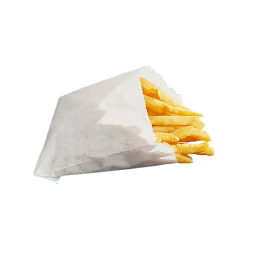 French Fry Bag Medium White 4-1/2" x 4-1/2" - 2000/Case