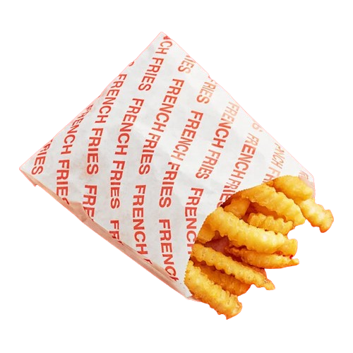 French Fry Bag Large Printed 5-1/2" x 4-1/2" - 2000/Case