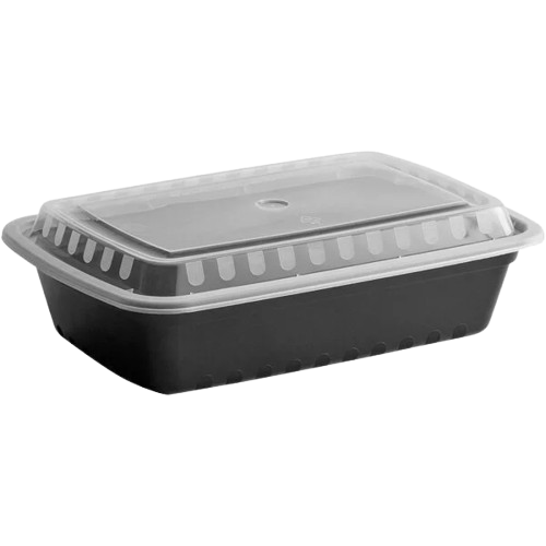 Microwaveable Plastic Container Oblong 38 oz. - 150/Case