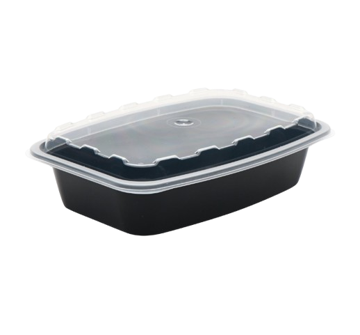 Cube Plastics Microwaveable Plastic Container Rectangular 28 oz. CR-928B - 150/Case