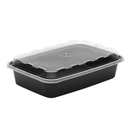 Cube Plastics Microwaveable Plastic Container Rectangular 16 oz. CR-815B - 150/Case