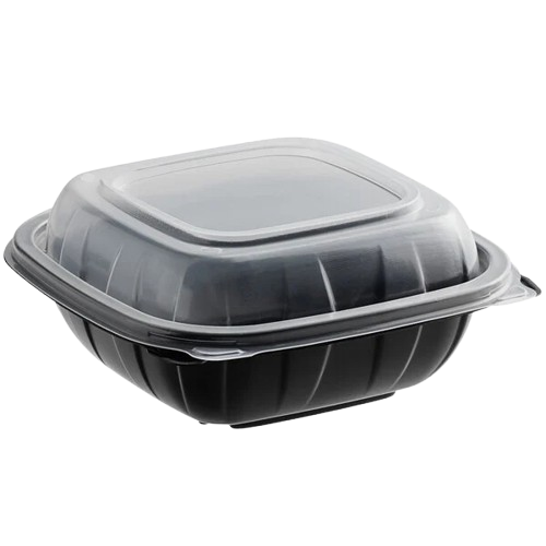 Microwaveable Container Hinged 1 Compartment 6" x 6" x 3" - 200/Case