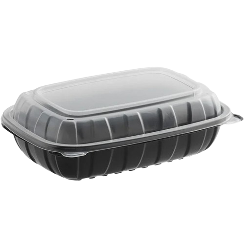 Microwaveable Container Hinged 1 Compartment 9" x 6" x 3" - 100/Case