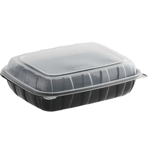 Microwaveable Container Hinged 1 Compartment 11" x 8" x 3" - 100/Case