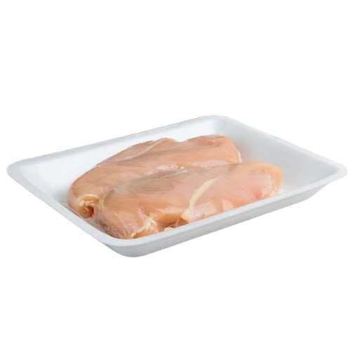 Foam Meat Tray (#4PR) White 9-1/4" x 7-1/4" x 1-1/4" - 500/Case