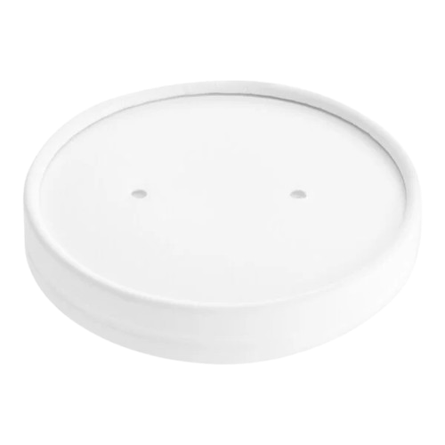 Inno-Pak Small Flat Paper Food Container Lid White 193955484 - 500/Case