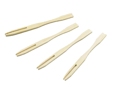 Tablecraft Bamboo Fork Picks 3-1/2" - 100/Pack