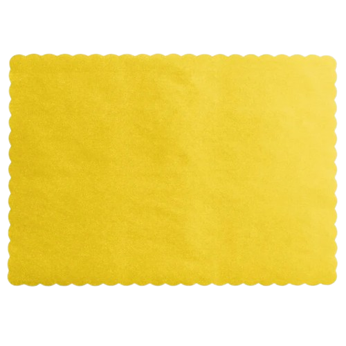 Placemat Paper Scalloped Edge Gold 10" x 14" - 1000/Case