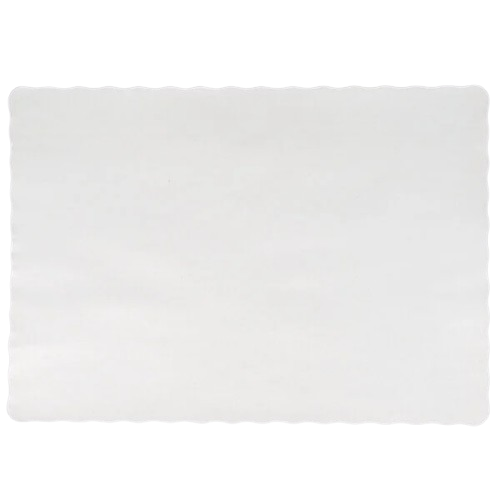 Placemat Paper Scalloped Edge White 10" x 14" - 1000/Case