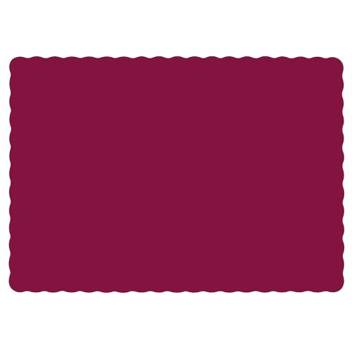 Placemat Paper Scalloped Edge Burgundy 10" x 14" - 1000/Case