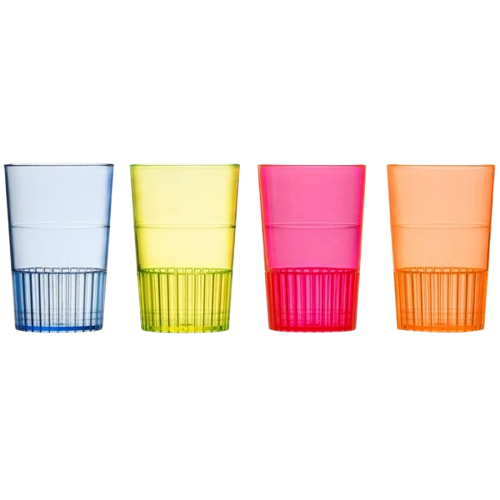 Fineline Quenchers Mixed Neon Hard Plastic Shooter Glass 1.5 oz. 4115-MIX - 300/Case