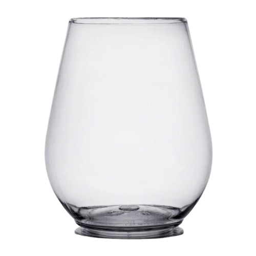 Fineline Renaissance Stemless Clear Plastic Wine Sampler Goblet  4 oz. 2704 - 8/Pack