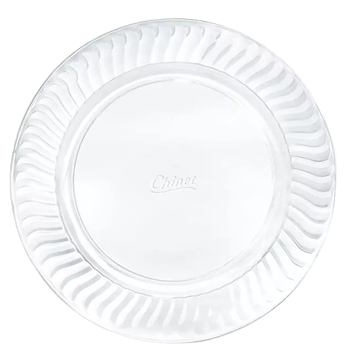 Chinet Cut Crystal Clear Plastic Dinner Plates 10" - 20/Pack