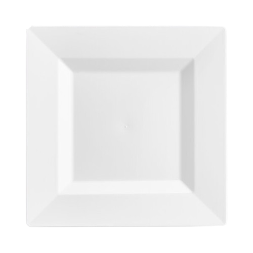 Visions Florence Square White Plastic Plates 6" - 10/Pack