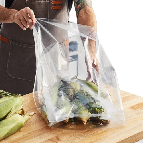 Poly Food Bag Clear 12" x 8" x 30" 1.5 Mil - 500/Case