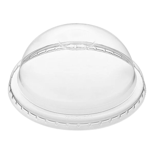 Frozen Yogurt Lid Clear Round Dome With No Hole 8-12 oz. - 1000/Case