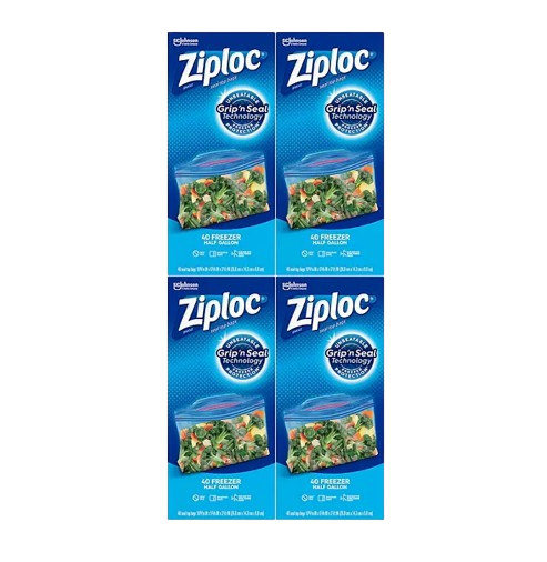 Ziploc Half Gallon Clear Freezer Bag 160 Count