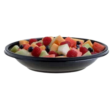 Sabert FreshPack Black Round Shallow Bowl 32 oz. 93032A100 – 100/Case