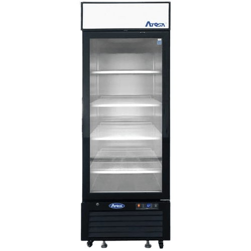 Atosa One-Section Bottom Mount Glass Door Freezer Black 81" H