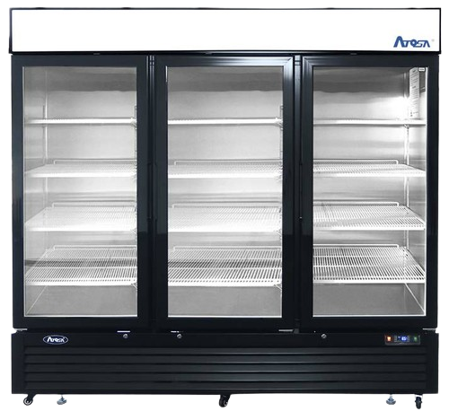 Atosa Three-Section Bottom Mount Freezer Merchandiser Black 81" H