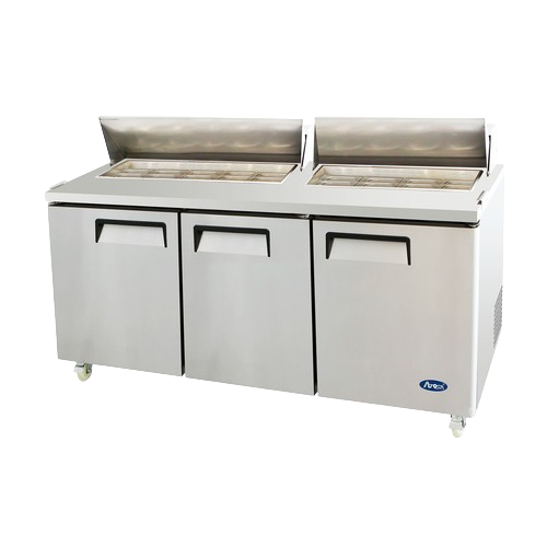 Atosa Three-Section Refrigerated Sandwich/Salad Prep Table 72" W