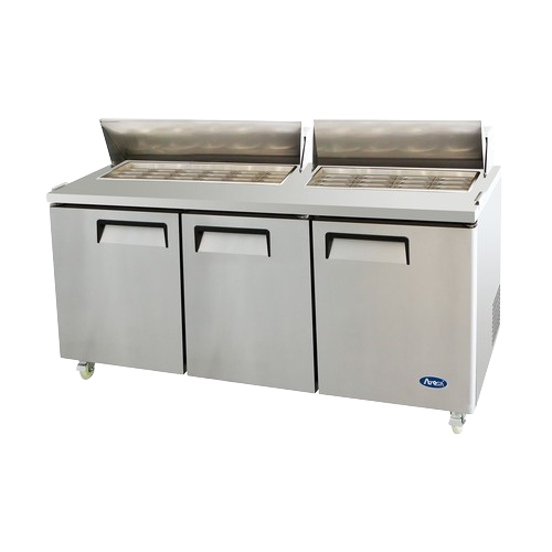 Atosa Three-Section Mega Top Refrigerated Sandwich/Salad Prep Table 72" W