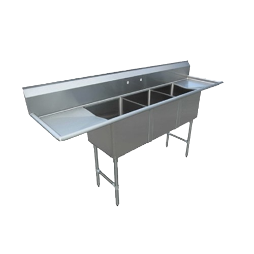 Klinger's Stainless Steel Three-Compartment Sink 75" W