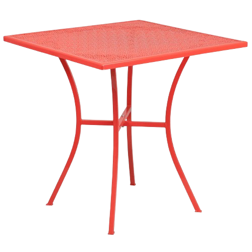 CLEARANCE Flash Furniture Square Patio Table With Rain Flower Design Top 28"