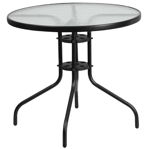 CLEARANCE Flash Furniture Round Patio Table With Glass Top 24"