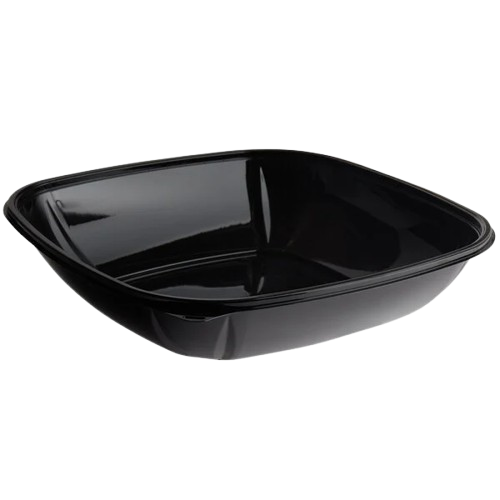 Fineline Square PET Bowl XL Black 80 oz. 15080L-BK - 50/Case