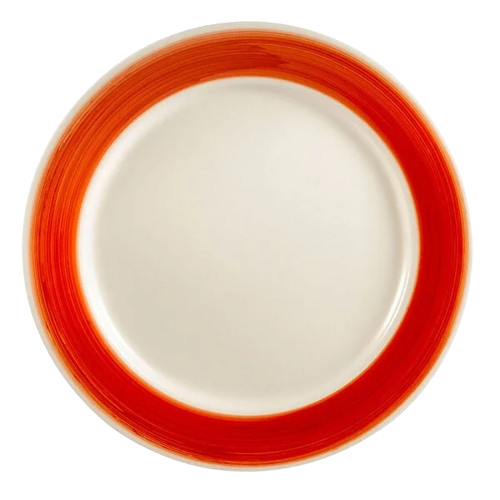 CAC China Rolled Edge Rainbow Plate 7-1/4" Red R-7-R - 36/Case