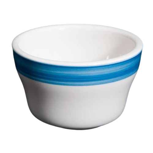 CAC China Rainbow Rolled Edge Stoneware Bouillon Cup 7-1/4 oz. Blue R-4-BLU - 36/Case