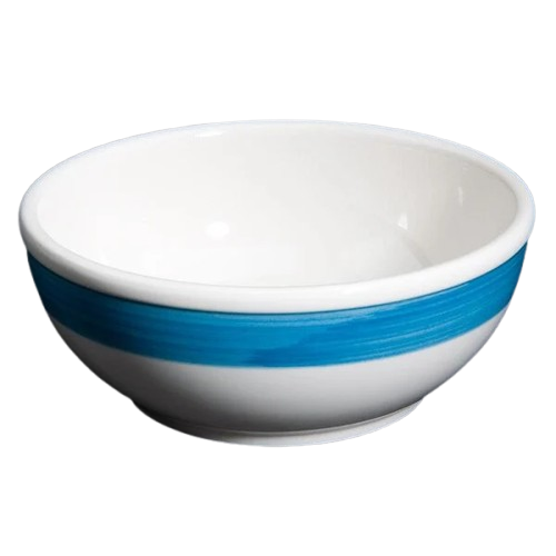 CAC China Rainbow Stoneware Nappie Bowl 15 oz. Blue R-18-BLU - 36/Case