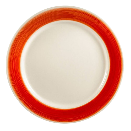 CAC China Rainbow Red Rolled Edge Stoneware Plate 6-1/2" R-6-R - 36/Case